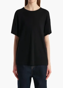 Maeve T-Shirt in Black Silk Cashmere Jersey