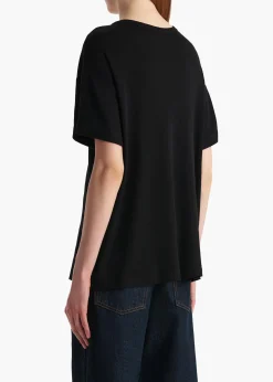 Maeve T-Shirt in Black Silk Cashmere Jersey