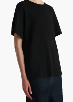 Maeve T-Shirt in Black Silk Cashmere Jersey