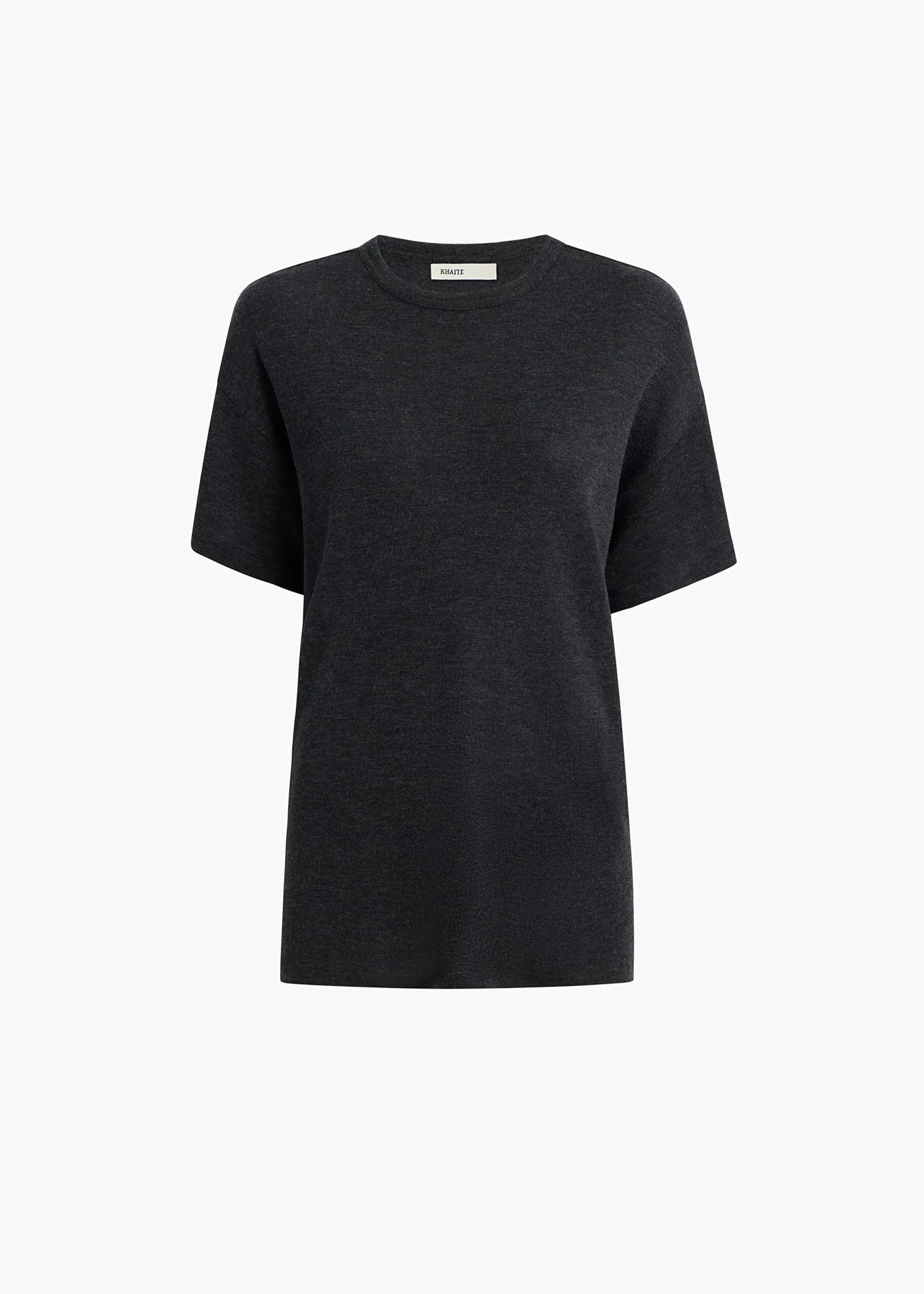 Maeve T-Shirt in Charcoal Silk Cashmere Jersey