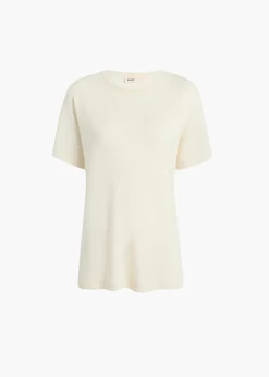 Maeve T-Shirt in Cream Silk Cashmere Jersey