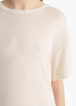 Maeve T-Shirt in Cream Silk Cashmere Jersey