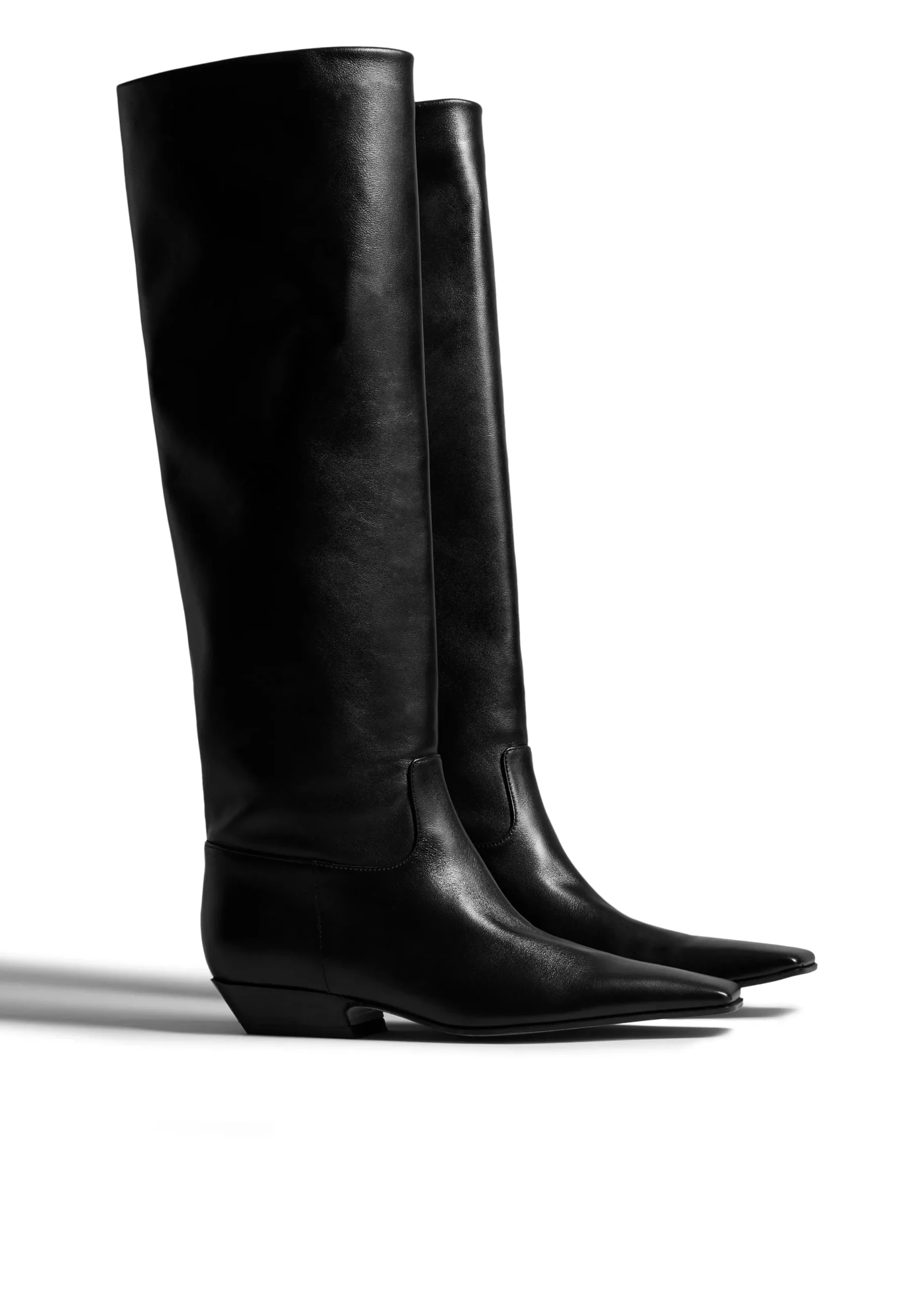 Marfa Knee-High Boot in Black Leather