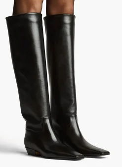 Marfa Knee-High Boot in Black Leather