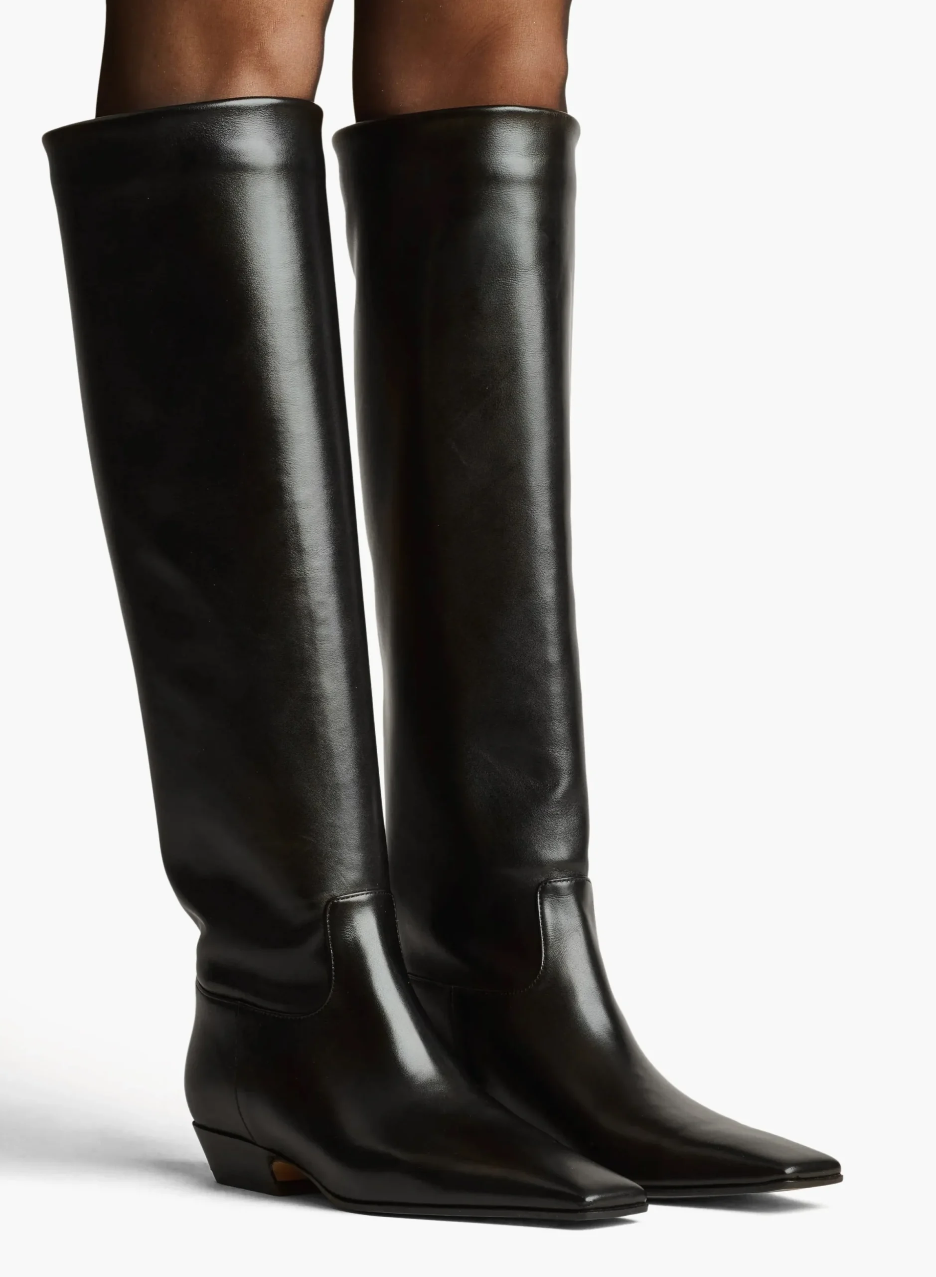 Marfa Knee-High Boot in Black Leather