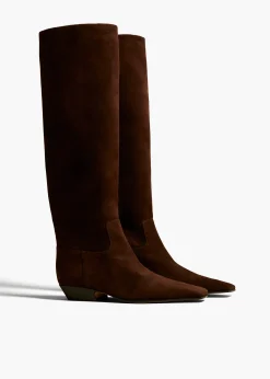 Marfa Knee-High Boot in Coffee Suede