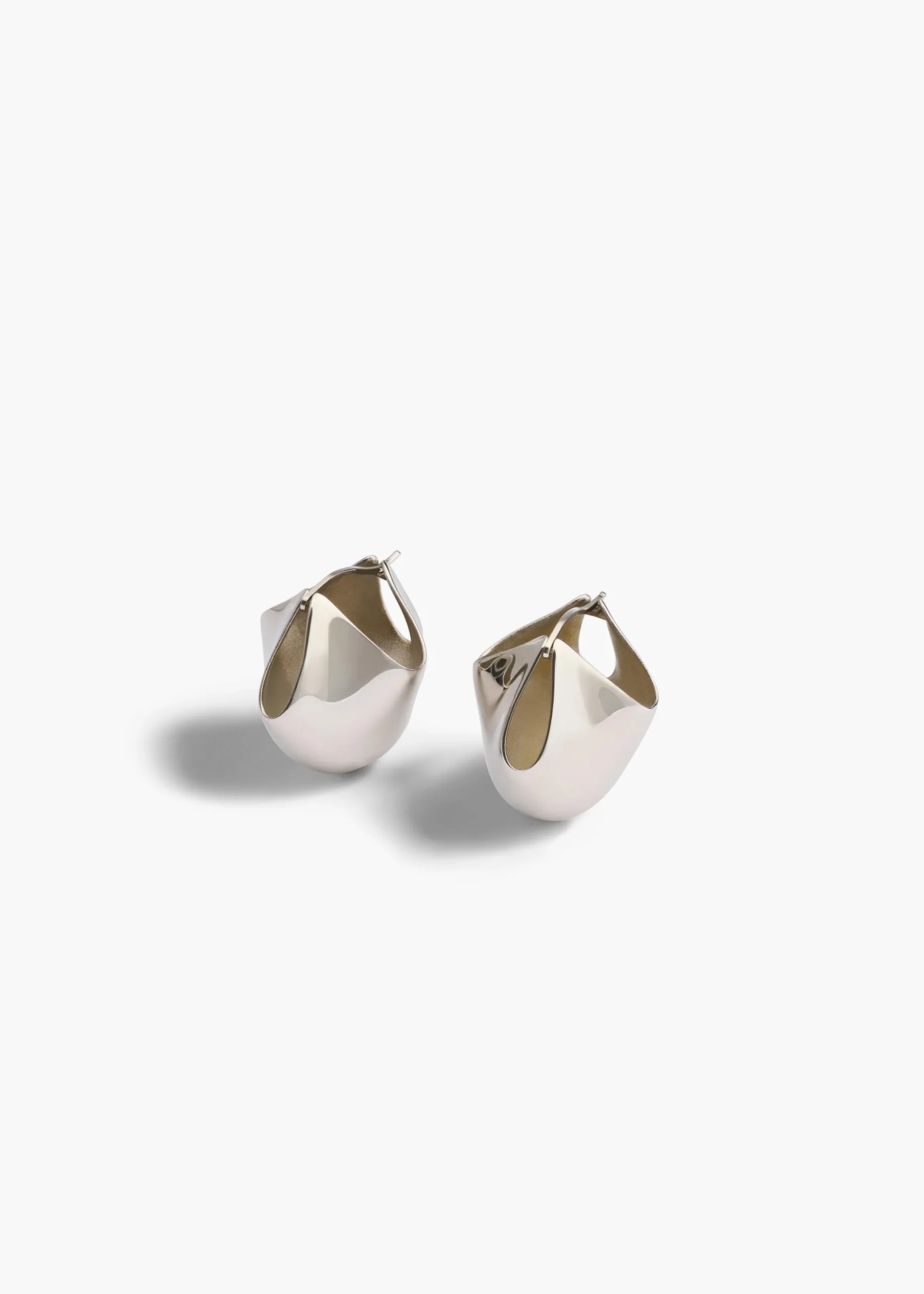 Medium Lotus Earrings in Silver