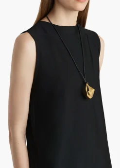 Medium Lotus Pendant in Gold