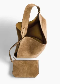 Medium Lotus Tote in Mud Suede