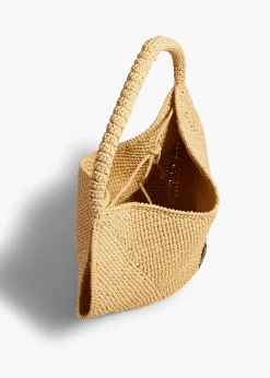 Medium Lotus Tote in Natural Raffia