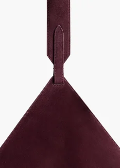Medium Lotus Tote in Rouge Noir Suede