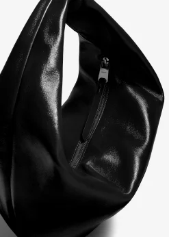 Medium Olivia Hobo in Black Crackle Patent Leather