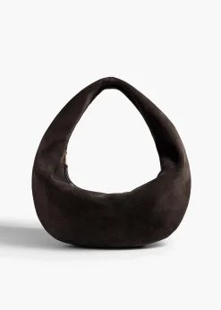 Medium Olivia Hobo in Dark Brown Suede