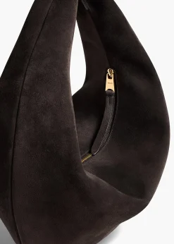 Medium Olivia Hobo in Dark Brown Suede