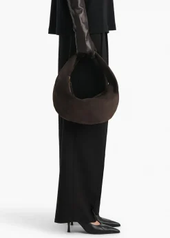 Medium Olivia Hobo in Dark Brown Suede