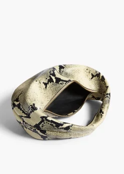 Medium Olivia Hobo in Natural Python-Embossed Leather