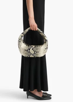 Medium Olivia Hobo in Natural Python-Embossed Leather