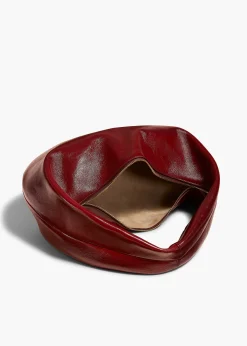 Medium Olivia Hobo in Oxblood Crackle Patent Leather