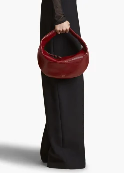 Medium Olivia Hobo in Oxblood Crackle Patent Leather