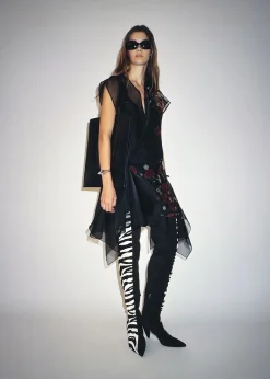 Merith Dress in Black and Red