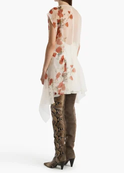 Merith Dress in Cream and Red