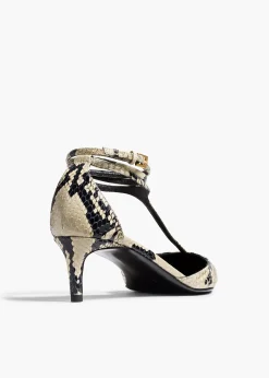 Mia Pump in Natural Python-Embossed Leather