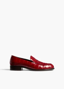 Miles Loafer in Ruby Alligator