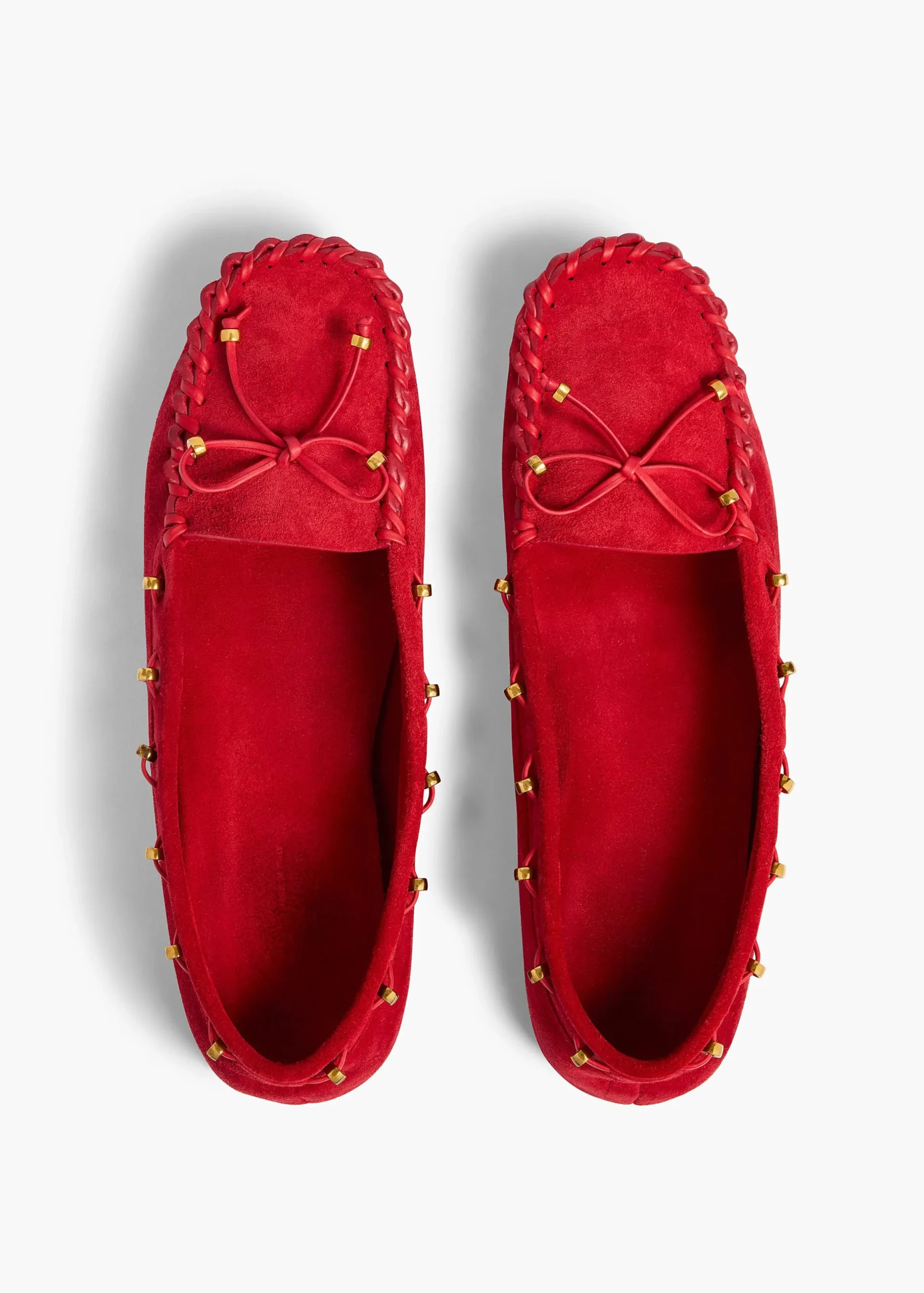 Milly Flat in Lipstick Suede