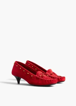 Milly Pump in Lipstick Suede