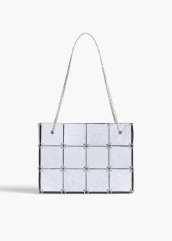 Mini Emma Bag in Silver Metallic Leather