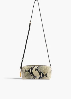 Mini Kye Crossbody Bag in Natural Python-Embossed Leather