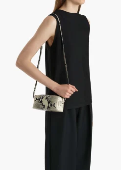 Mini Kye Crossbody Bag in Natural Python-Embossed Leather