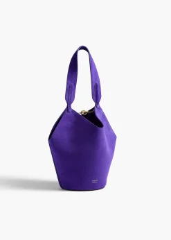 Mini Lotus Tote in Amethyst Haircalf and Suede