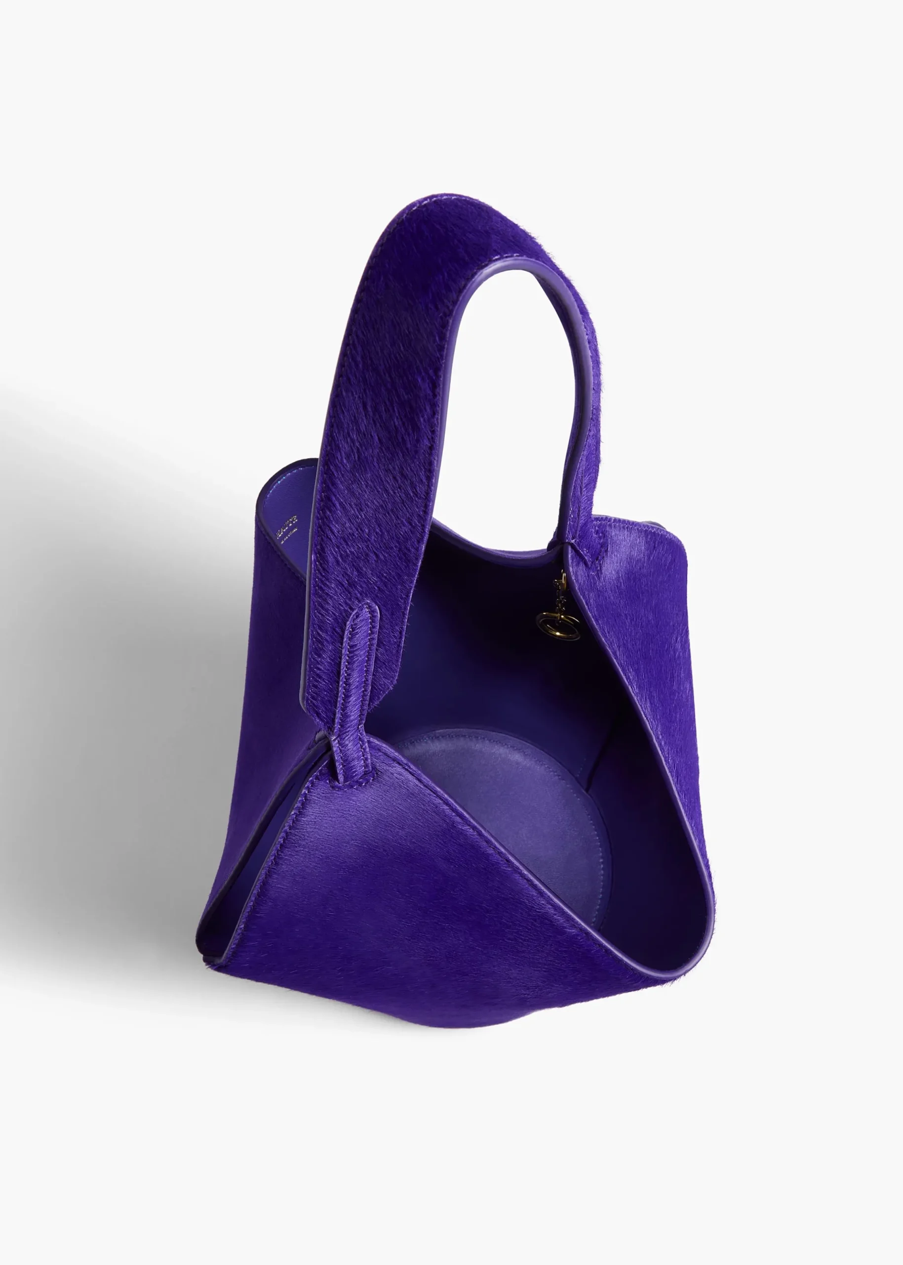 Mini Lotus Tote in Amethyst Haircalf and Suede