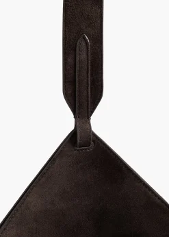Mini Lotus Tote in Dark Brown Suede