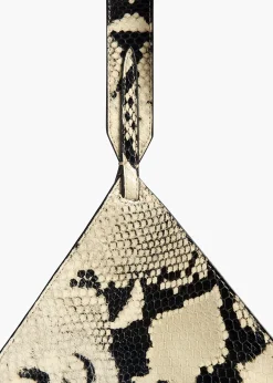 Mini Lotus Tote in Natural Python-Embossed Leather