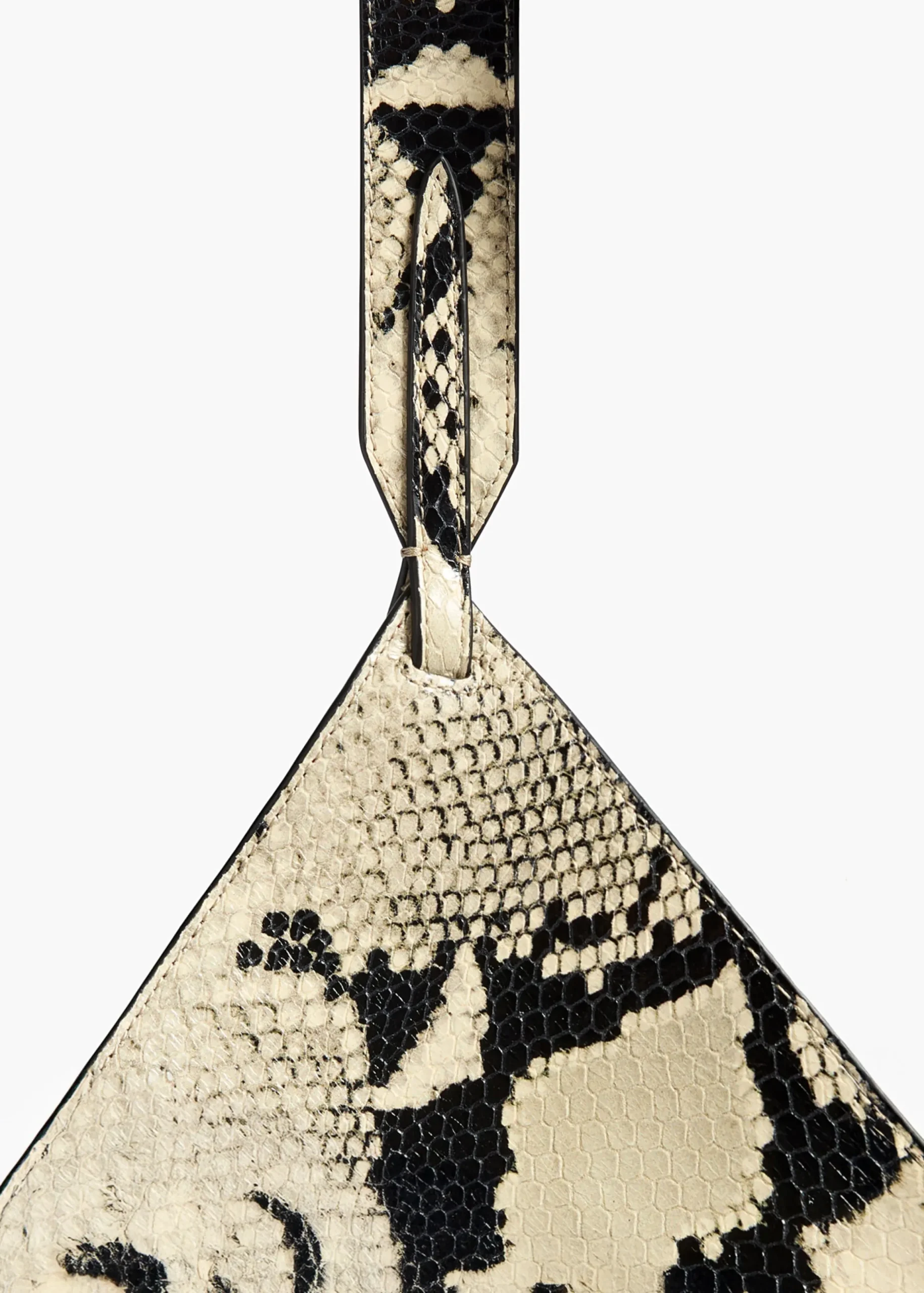 Mini Lotus Tote in Natural Python-Embossed Leather