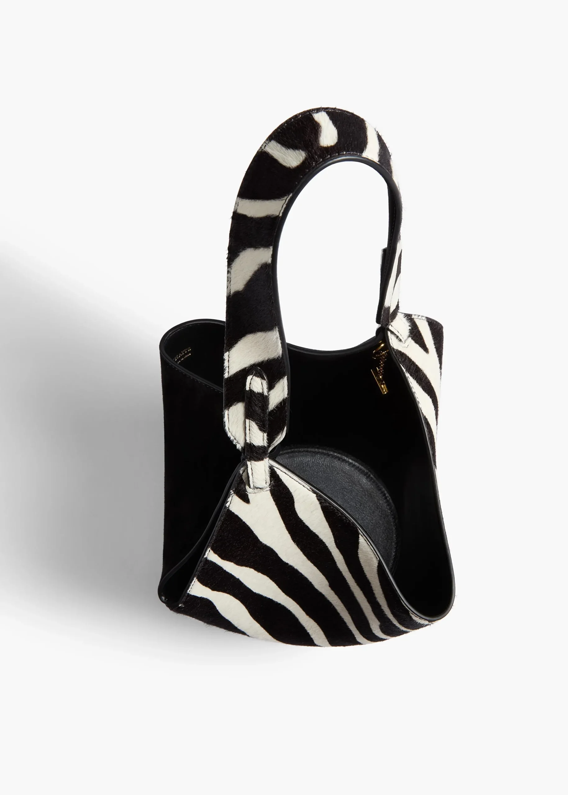 Mini Lotus Tote in Zebra Print Haircalf and Black Suede