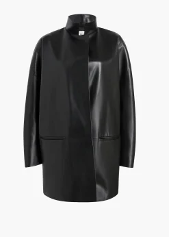 Mura Coat in Black Leather