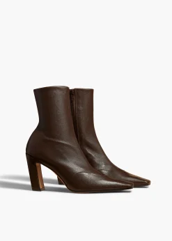 Nevada Stretch High Boot in Dark Brown Nappa Leather