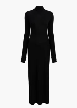 Norla Dress in Black Silk Cashmere Jersey