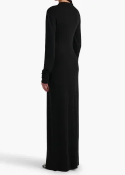 Norla Dress in Black Silk Cashmere Jersey