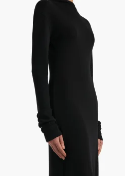 Norla Dress in Black Silk Cashmere Jersey