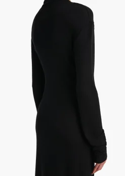 Norla Dress in Black Silk Cashmere Jersey