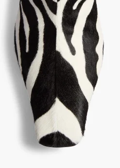 Ona Ankle Boot in Zebra Print Haircalf