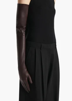 Remo Long Gloves in Brown Leather
