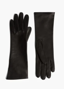 Remo Mid-Length Gloves in Black Leather
