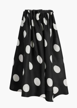 Riley Skirt in Black with White Dots