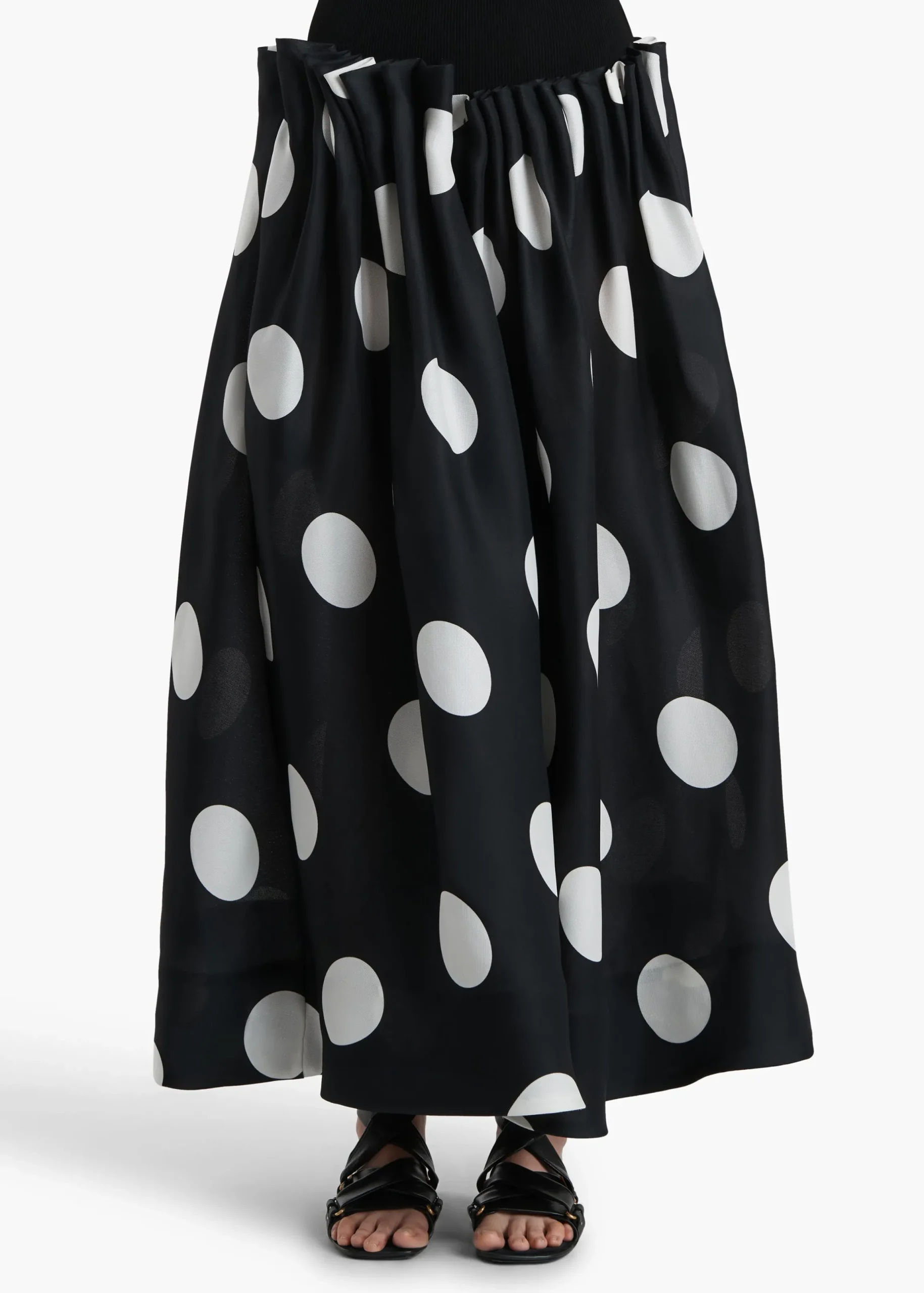 Riley Skirt in Black with White Dots