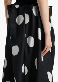 Riley Skirt in Black with White Dots